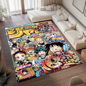 Tapete Anime: Arte Japonesa Colorida, Poliéster Antiderrapante