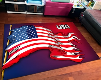 American Flag Area Rug: Non-Slip USA Home Decor (15.7x23.6 inch)