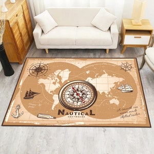 Map Rug, World Map, Old Look Rug, Cool Rug, Piri Reis Rug, Area Rug, Popular Rug, Compass Rug, Living Room Rug, Luxury Home Rug, LargeRug