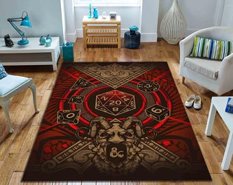 Dungeons and Dragons Rug: DND Map, Game Card Theme