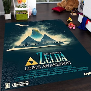 The Legend Of Zelda Rug, Zelda Symbol Rug, Zelda Game Rug, Gaming Room Rug, Gift For Gamer, Home Decoration, Zelda Art Decor, Popular Rug