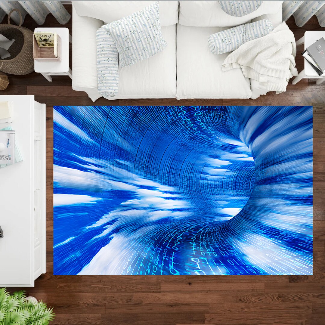 3D Vortex Illusion Rug: Colorful Optical Art Floor Mat - Etsy