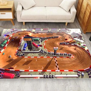 Tapijt racebaan, vloerkleed, verkeerstapijt, vloerkleed voor baby's, autospeelkleed, vloerkleed foelie, wegtapijten, vloerkleed kinderkamer, vloerkleed babykamer, 3D-vloerkleed racebaan
