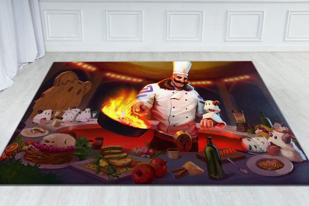 Chef Pattern,kitchen Utensils,clock Decor,kitchen Rug,kitchen Pattern ...