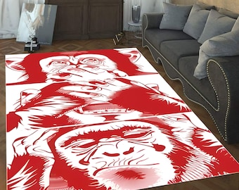 Monkey Face Area Rug: Abstract Animal House Decor