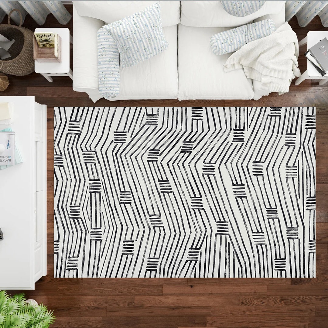 Retro Style Living Room Rug, Modern Bedroom Carpet, Classic Motifed