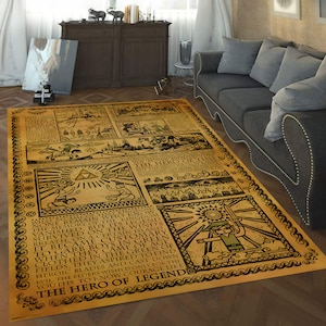 The Legend Of Zelda Rug, Zelda Symbol Rug, Zelda Game Rug, Gaming Room Rug, Gift For Gamer, Home Decoration, Zelda Art Decor, Popular Rug