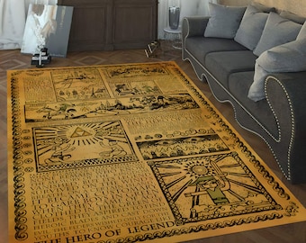 The Legend Of Zelda Rug, Zelda Symbol Rug, Zelda Game Rug, Gaming Room Rug, Gift For Gamer, Home Decoration, Zelda Art Decor, Popular Rug