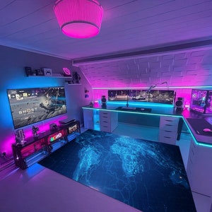 Gamer Teppich, Neon Teppich, Neon Teppich, Neon Teppich, Detaillierter Teppich, Geschenk Für Ihn, Waschbar, Schlafzimmer, Schlafzimmer Teppich