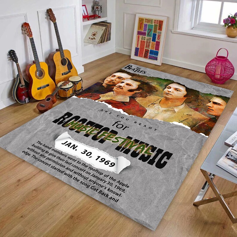 The Beatles Rug: Rock Band Music Area Rug - Etsy