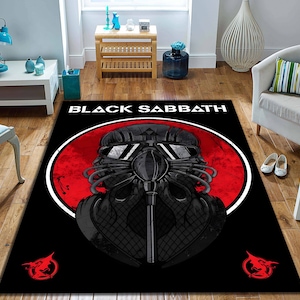 Black Sabbath Rug, Music Room Rug, Music Band Rug, Metal Rug, Heavy Metal Rug, Gothic Rug, Old Culture Rug, Living Room Rug, Popular Rug