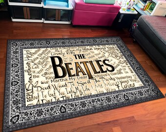 The Beatles Rug: Rock Band Lyrics, Non-Slip Cotton Base