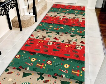 Christmas Runner Rug: Non-Slip Holiday Entrance Decor