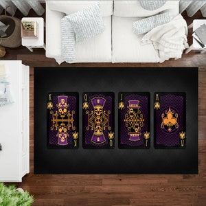 Alfombra de cartas de tarot, Cartas de tarot, Alfombra de cartas, Alfombra de cartas mágica, Alfombra de bruja, Alfombra de jugador, Alfombra de naipes, Alfombra fantástica, Alfombra mística, Alfombra popular