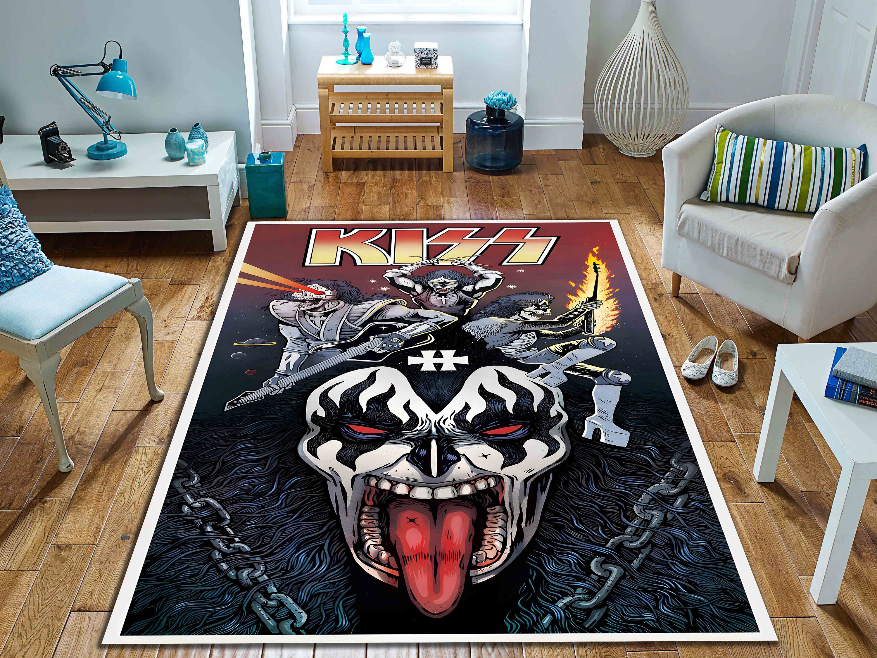 KISS Rock Band Carpet, Kiss Rock Band Fans Gift, Kiss Rock Band Fan Rug