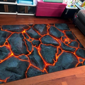 Lava Rug, Hot Lava Rug,Volcano Floor Rug, Lava Pattern Rug, Home Decor Rug,Floor is Hot Lava,Living Room Rug,Gift Decor Rug,Lava Design Rug