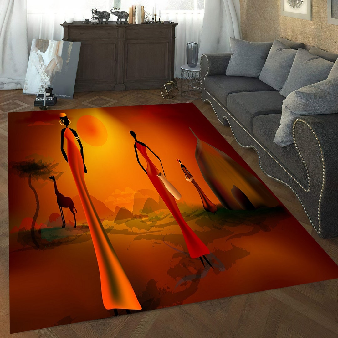 African Girl, Ethnic Rug, Cheap Rug, African Woman, Printing Large