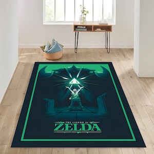 The Legend Of Zelda Rug, Zelda Symbol Rug, Zelda Game Rug, Gaming Room Rug, Gift For Gamer, Home Decoration, Zelda Art Decor, Popular Rug