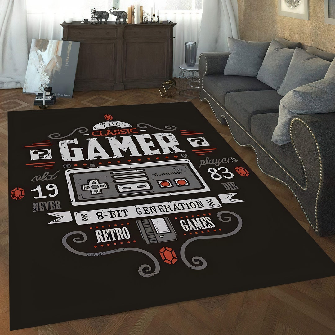 Retro Game Rug, Game Boy Rug, Retro Gaming Carpet, Game Room Rug, Retro
