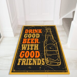 Beer Rug, Retro Rug, Drink Cold Rug, Gift For Him, Popular Rug, For Living Room Rug, Area Rug, Themed Rug,Cool Rug, Christmas Gift Rug