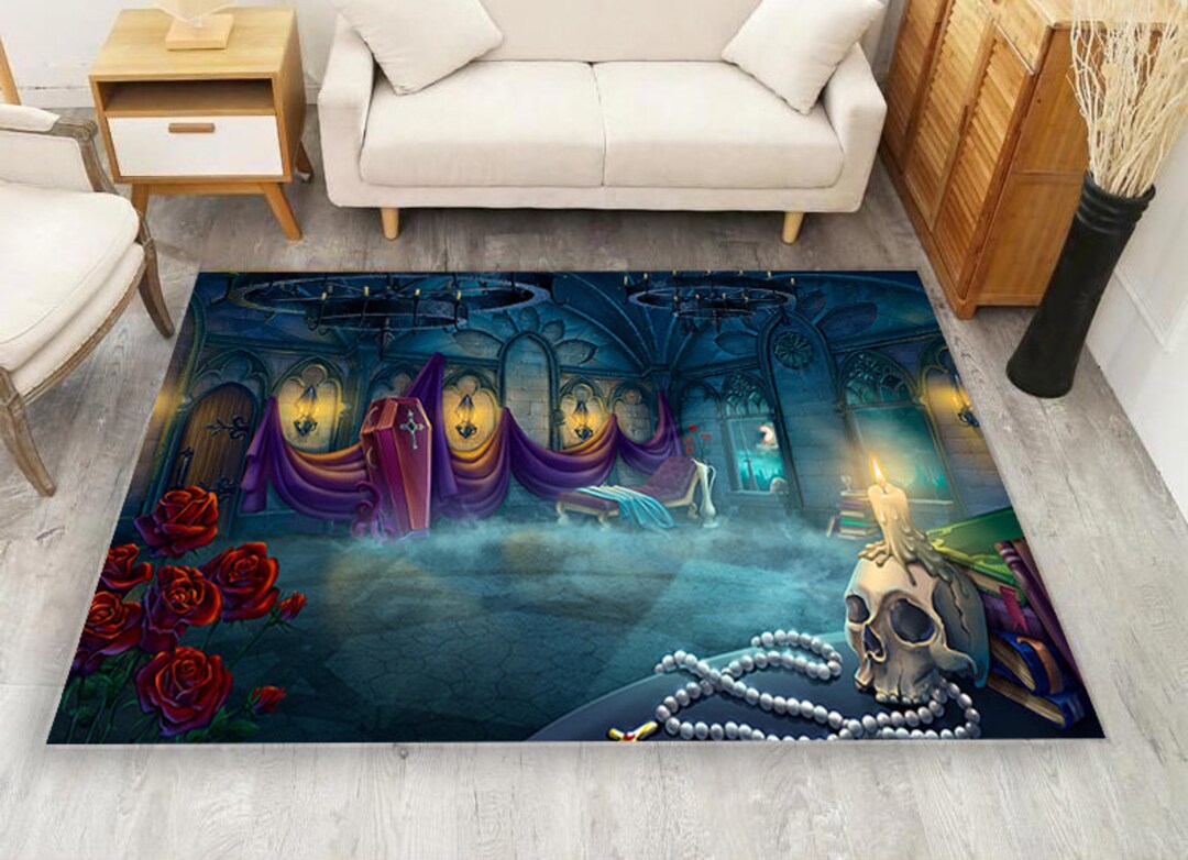 Vampire Rug Textures Skull Coffin Rug: Gothic Vampire Room Decor - Etsy