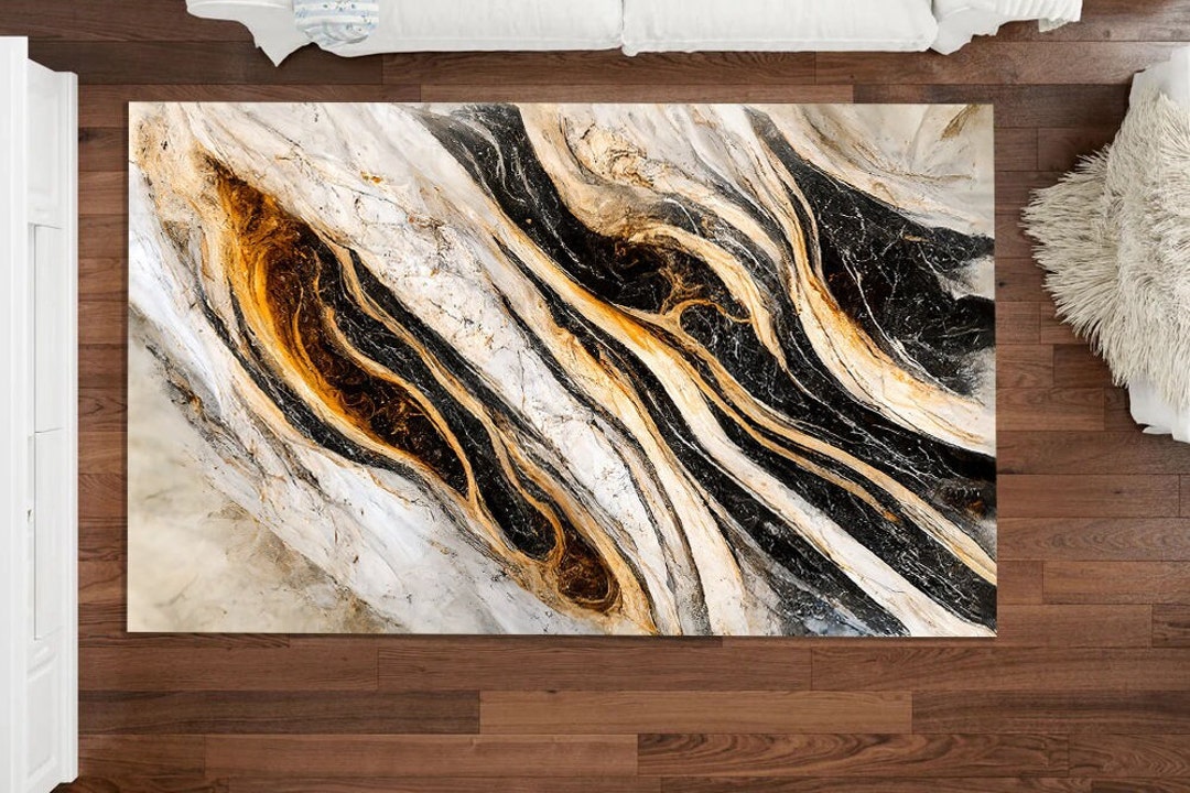 Marble Pattern Rug: Modern Abstract Home Decor - Etsy