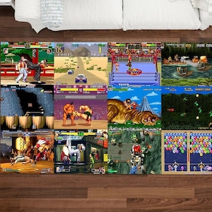 Retro Games Rug, Arcade Game Rug, Nostalgic Game Rug, Gift For Him Her, Pixel Game Rug, Pixel Rug, Game Room Rug, Game Rug, Kids Room Rug