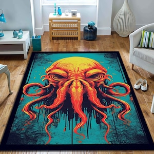 Octopus Rug, Kraken Rug, Monster Octopus, Monster Rug, Kids Room Rug, Living Room Rug, Ocean Monster Rug, Popular Rug, Area Rug, Animal Rug