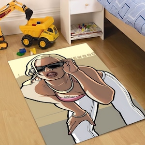 GTA Girl Rug, Hot Girl Rug, Game Rug, PC Game Rug, Arcade Rug,Games Rug, Kids Room Rug, AreaRug, Popular Rug, Living Room Rug, GTA Themed
