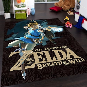 The Legend Of Zelda Rug, Zelda Symbol Rug, Zelda Game Rug, Gaming Room Rug, Gift For Gamer, Home Decoration, Zelda Art Decor, Popular Rug