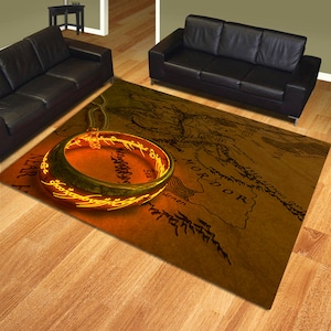 Lord Of Rings Rug, Lord of Carpet, Lord of Rug, Custom Rug, Living Room Rug, Rings Rug, Area Rug, Abstract Rug, Modern Rug, Popular Rug