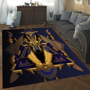 Anubis Rug, Egyptian Rug, Pharaoh Rug, Egyptian Culture, Table Rug, Popular Rug, Area Rug, Rug For Living Room, Kids Room Rug, Birthday Rug
