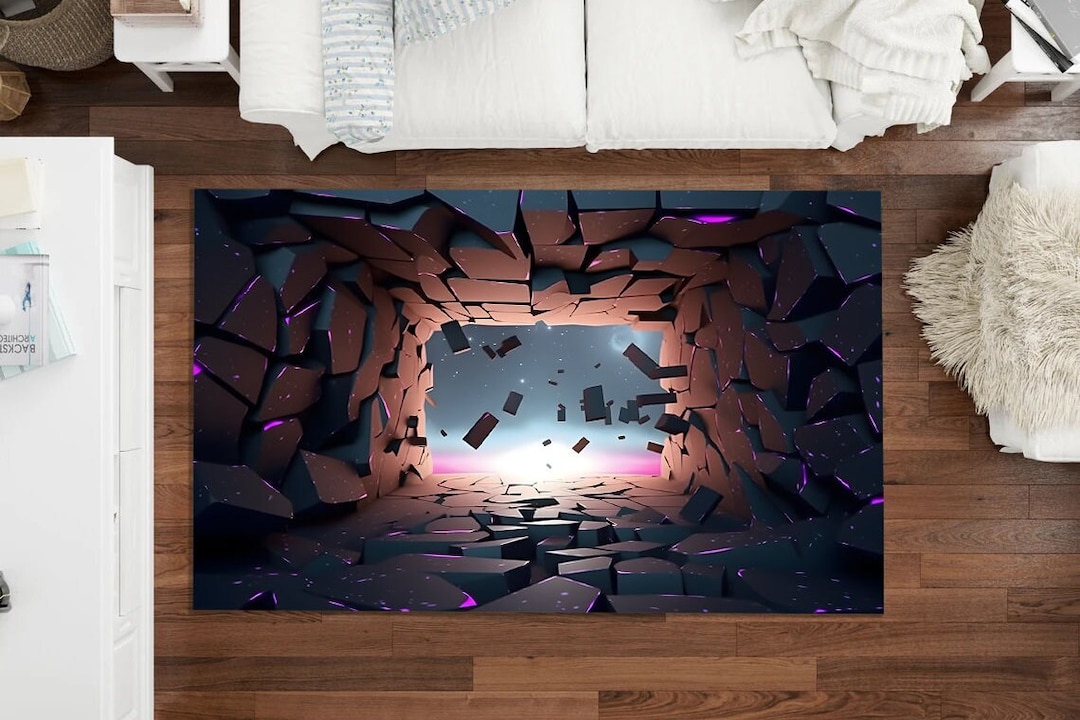 3D Rug, Slit Rug, Illusion Rug, 3D Cracked Rug, Broken Themed Rug ...