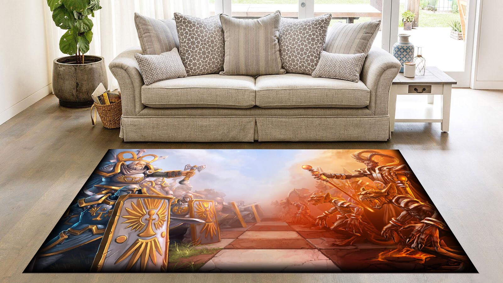 Devil And Angel, Devil Rug, Angel Rug, War Of Good And Evil, War Rug, Fantastic Rug, Game Rug, Anime Rug, Kids Room Rug, Cartoon Rug