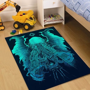 Kraken Rug, Octopus Rug, Octopod Rug, Monster Rug, Diver Rug, Octopus Fantastic, Neon Octopus Rug, Kids Room Rug, Area Rug, Popular Rug