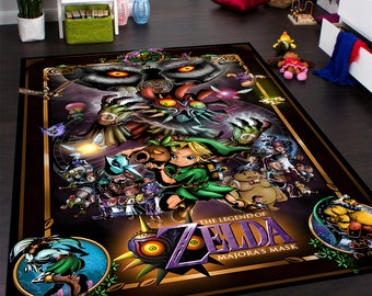 The Legend Of Zelda Rug, Zelda Symbol Rug, Zelda Game Rug, Gaming Room Rug, Gift For Gamer, Home Decoration, Zelda Art Decor, Popular Rug