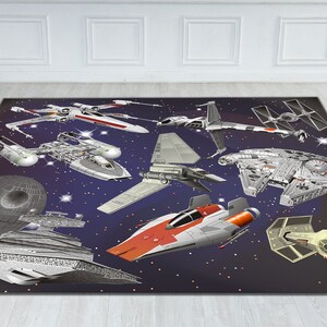 Alfombra de Star Wars: Halcón Milenario, Destructor Estelar, temática espacial
