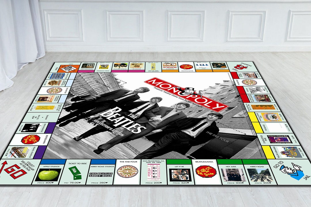 Monopoly Design Rug The Beatles Monopoly, Board Game Rug, Monopoly Rug, Kids Rug, Boy Room ...