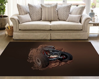 Off Road Car Rug, Off Road Car Graphic Design, Monster Truck Rug, Creature Car, Area Rug, Gift For Him, Kids Room Rug, Popular Rug