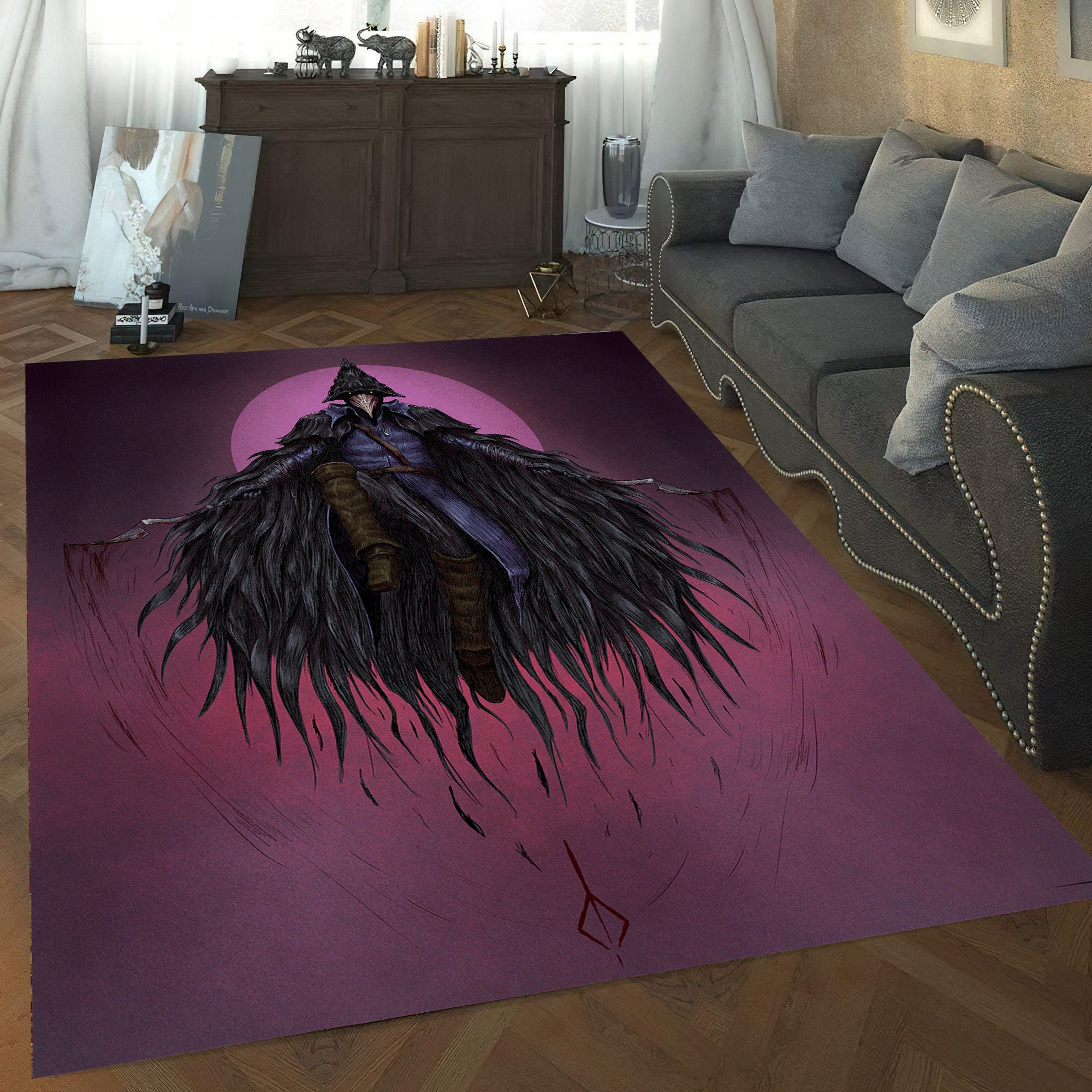 Rpg Rug Bloodborne Rug: Cursed RPG Game Room Decor - Etsy