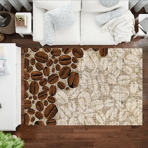 Coffee Rug, Coffee Table Rug, Coffee Gifts, Coffee Bar Rug, Kitchen Rug, Coffee Shop Decor, Modern Rug, Coffee Corner Rug, Area Rug
