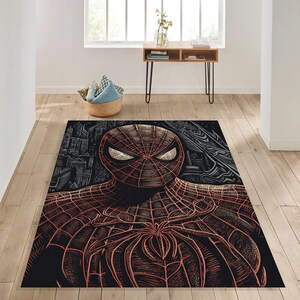 Tapis Spider-Man, Tapis Red Spider Man, Tapis de table Spider Man, Tapis sur le thème Spider Man, Tapis de chambre pour enfants, Tapis de zone, Tapis populaire, Cadeau pour garçon