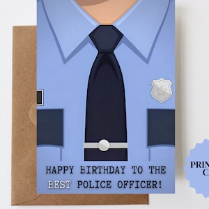 Carta uniforme della polizia / Buon compleanno agente di polizia / Carta per agenti di polizia / Biglietto di compleanno / Biglietto digitale / Biglietto stampabile