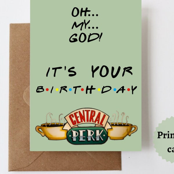 Tarjeta de cumpleaños de AMIGOS / Tarjetas de cumpleaños inspiradas en AMIGOS / Tarjetas de cumpleaños /