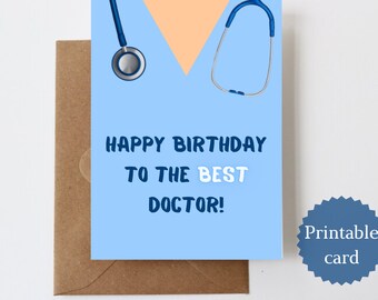 Doctor Birthday Card | Printable Greeting Card (Instant Download)
