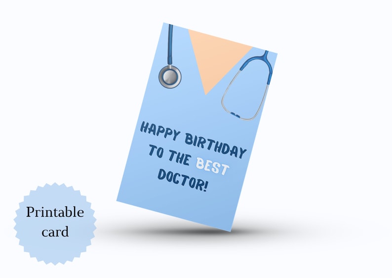 Happy Birthday Printable Card for Doctor Greeting Doctor Printable Card
