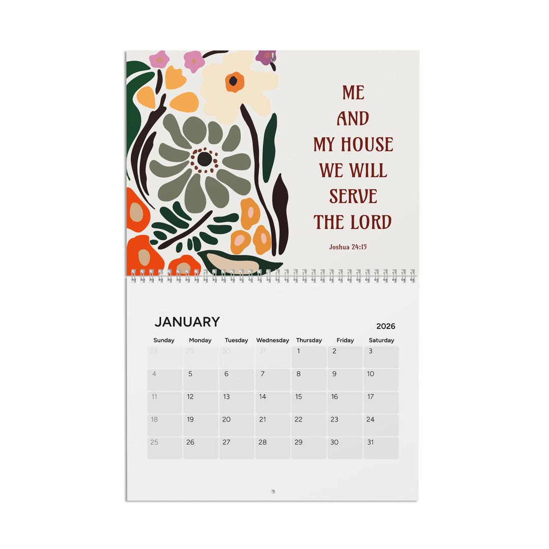 Boho Floral Scripture 2026 Calendar | Christian Wall Calendar, Bible ...