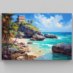 Tulum Wall Art, Large Canvas Print, Tulum Poster, Tulum Painting, Tulum ...