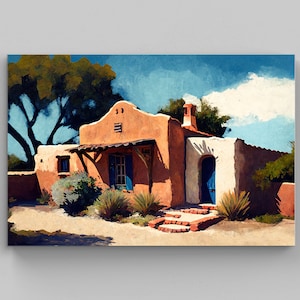 Mexican Solo Abode Home Painting | Mexican Art Canvas |  Mexican Decor | Home Decor | Mexico Wall Art Print | Mexican Living Room Decor