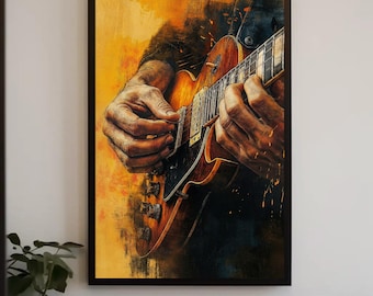 Electric Guitar Canvas Print, Rock Music Lover Gift